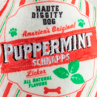 Puppermint Schnapps Bottle Christmas Dog Toy