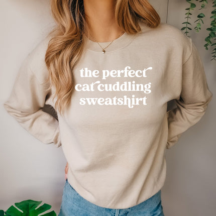 THE PERFECT CAT CUDDLING Sweatshirt Unisex Crew Neck Crewneck Sweatshirt