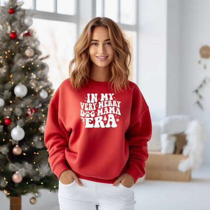 IN MY VERY MERRY DOG MAMA ERA Sweatshirt Unisex Crew Neck Crewneck Sweatshirt