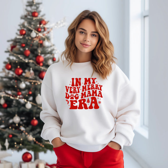 IN MY VERY MERRY DOG MAMA ERA Sweatshirt Unisex Crew Neck Crewneck Sweatshirt