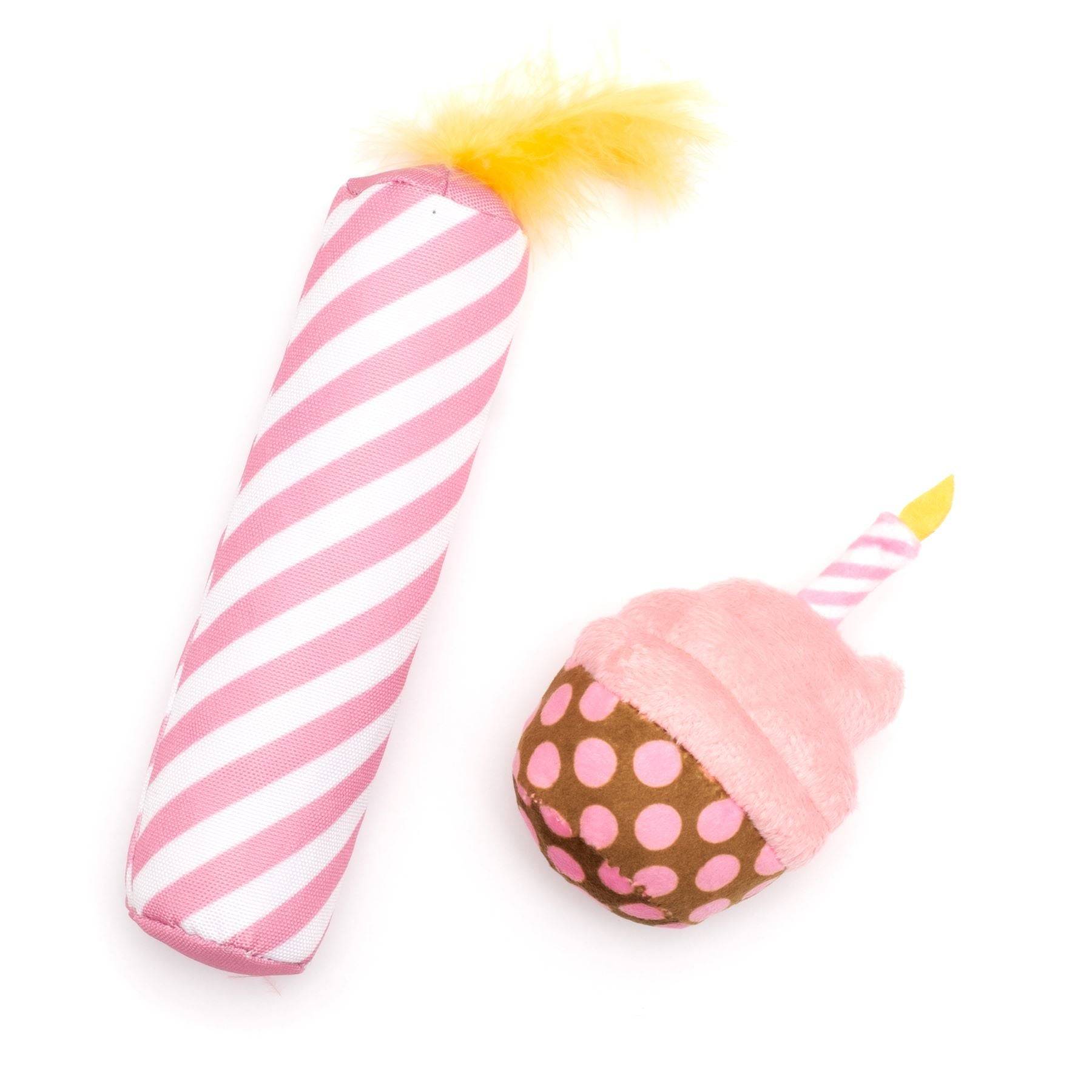 Birthday Cupcake & Candle Cat Toy Set Default Title