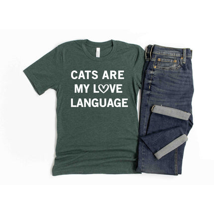 CATS ARE MY LOVE LANGUAGE Shirt People Shirts Printed Tshirt Human Dog Gear Unisex