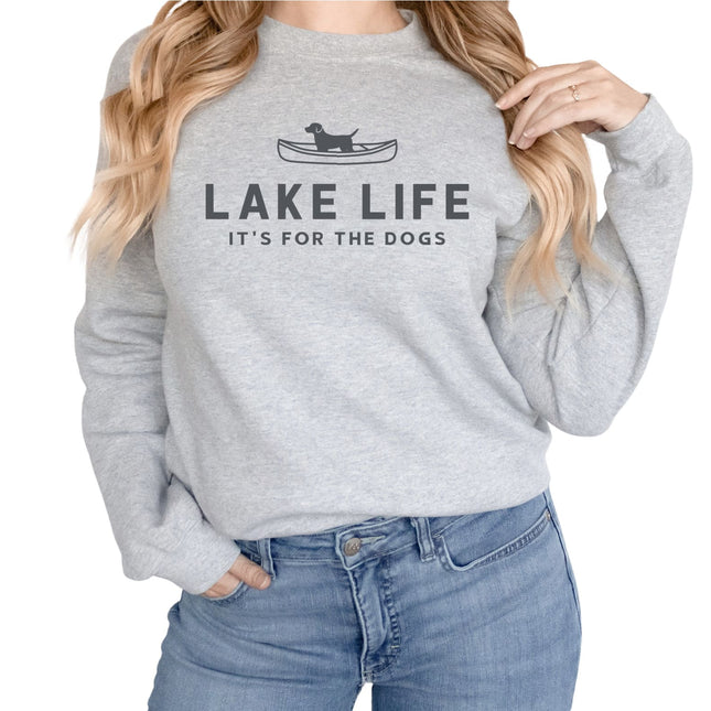 LAKE Shirt Sweatshirt Unisex Crew Neck Crewneck Sweatshirt LAKE LIFE Dog Lover Shirts