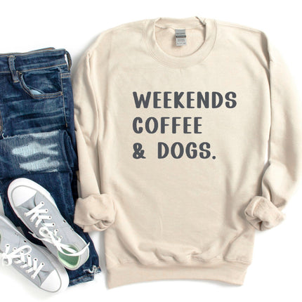 Shirt People Sweatshirt Unisex Crew Neck People Apparel People Shirt WEEKENDS COFFEE DOGS Sweatshirt