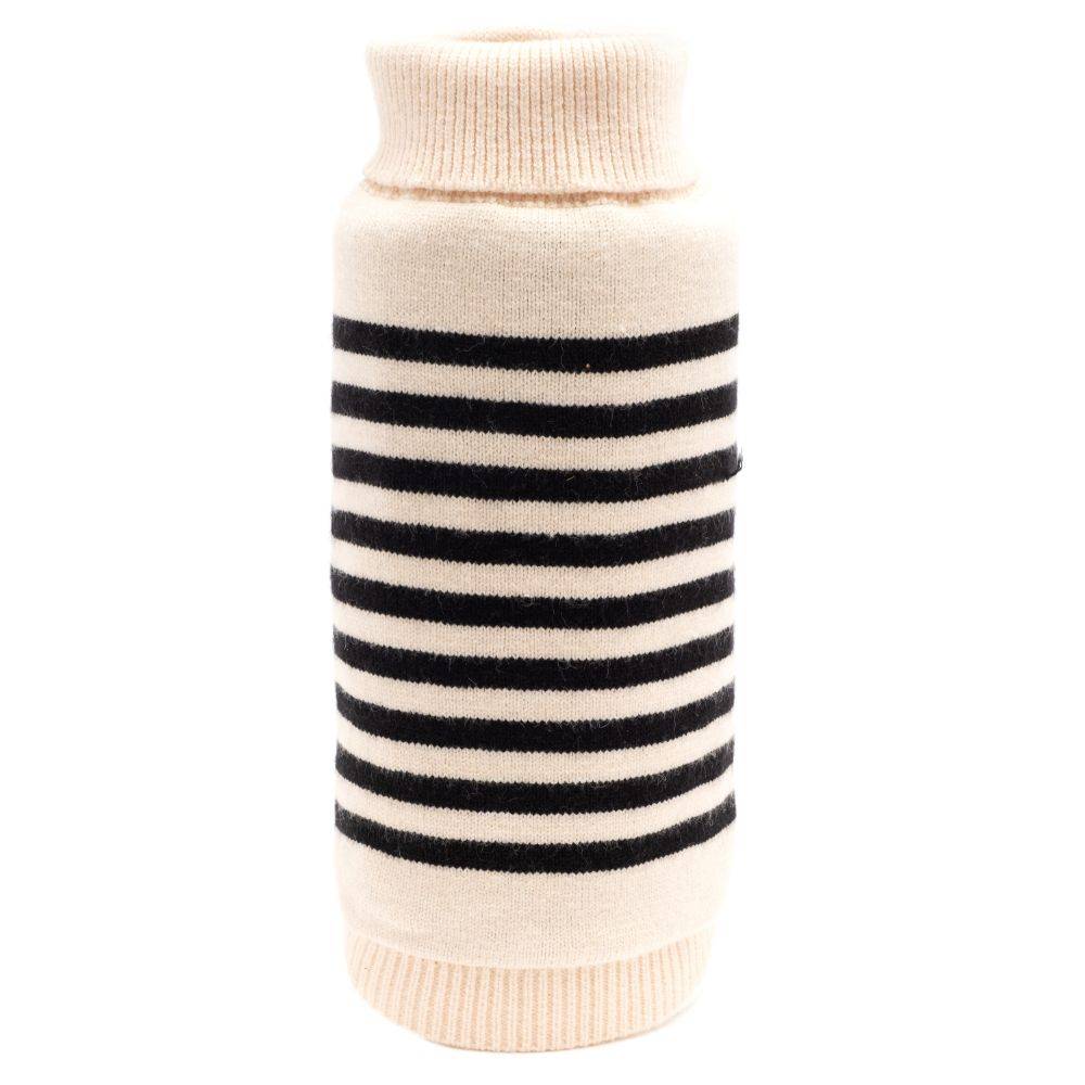 Cream/Black Stripe Turtleneck Sweater Default Title