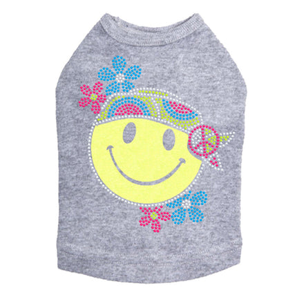 Happy Face Hippy - Dog Tank