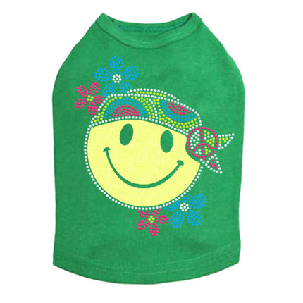 Happy Face Hippy - Dog Tank