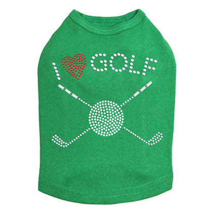 I Love Golf (Small) - Dog Tank