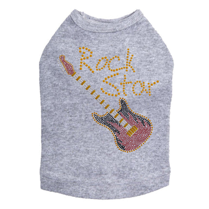 Rock Star with Red & Gold Guitar - Dog Tank