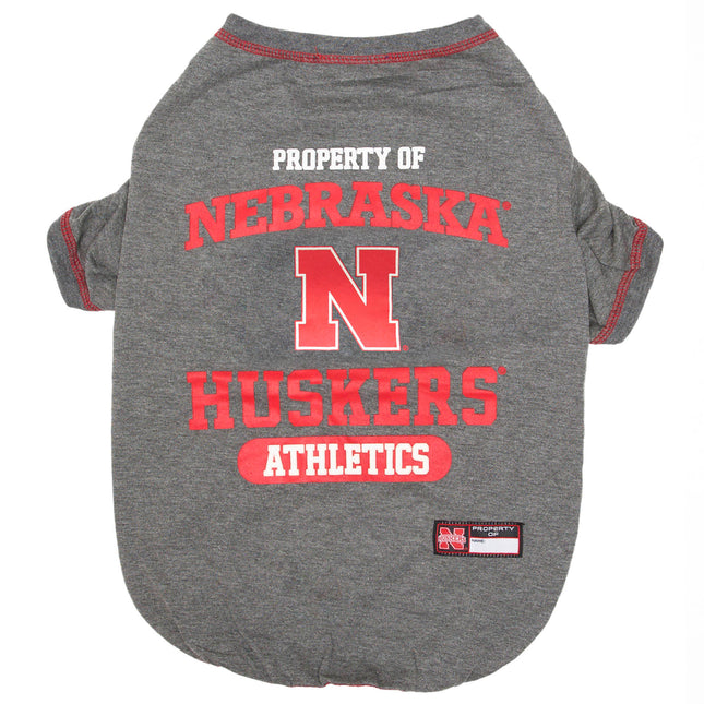 Nebraska Cornhuskers Dog Tee Shirt - Gray