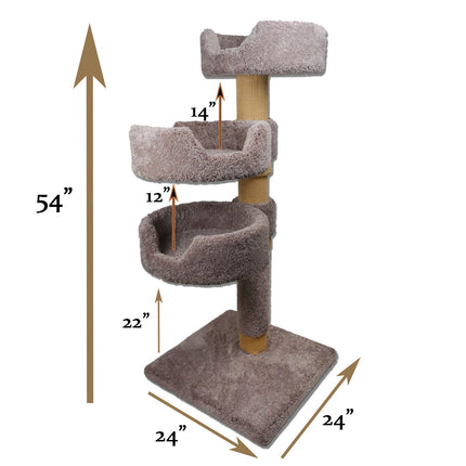 Hybernest Triplex Cat Tower with 3 Cat Beds