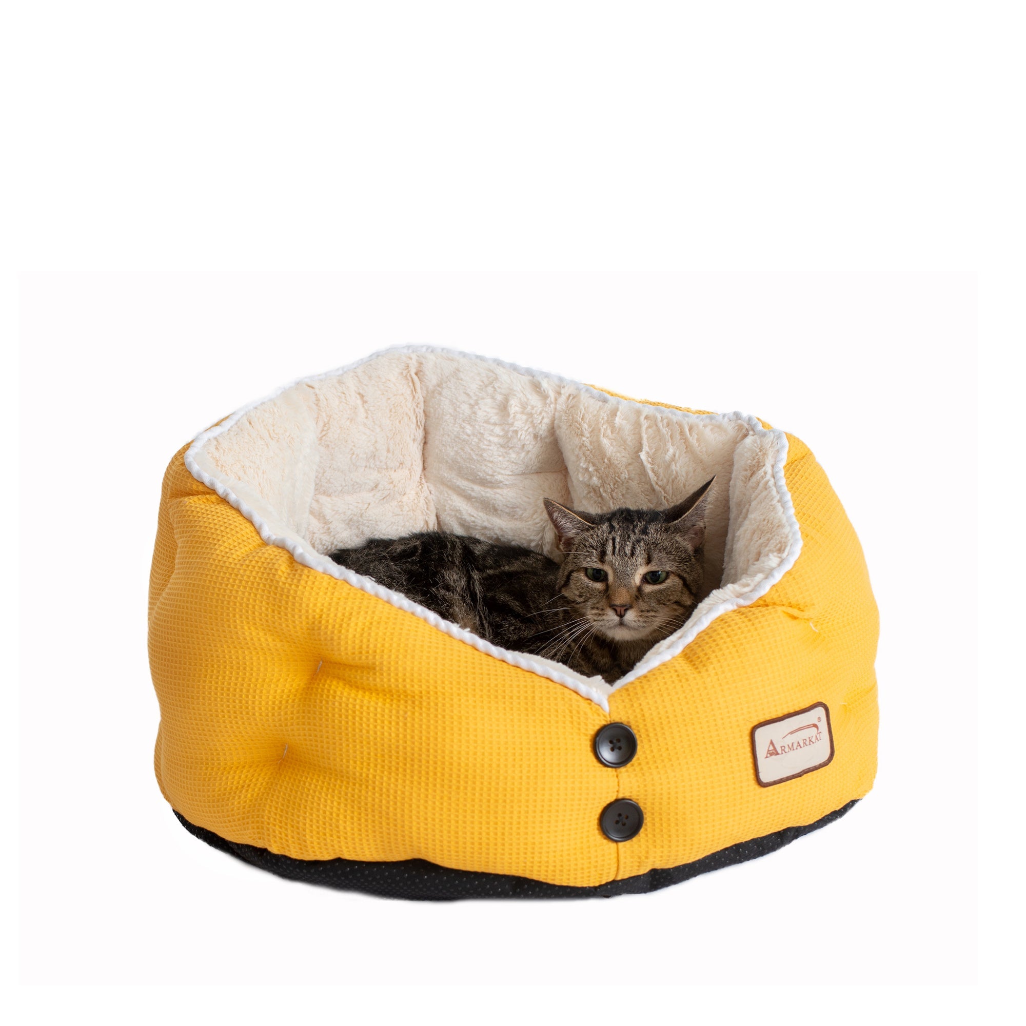 Armarkat Cat Bed C75HMB/MH Gold Waffle and White