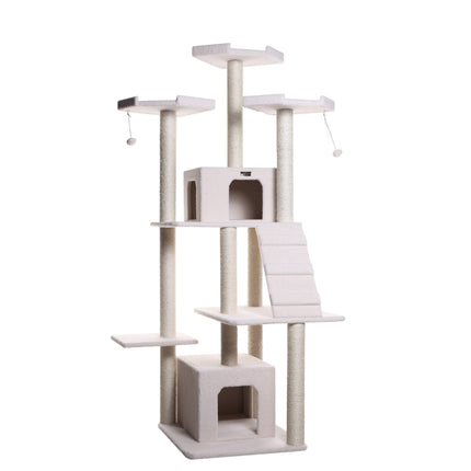 Armarkat B8201 Classic Cat Tree In Ivory Jackson Galaxy Approved Multi Levels With Ramp Three Perches Rope Swing Two Condos