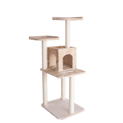 GleePet GP78571021 57-Inch Cat Tree In Beige With Two-Door Condo