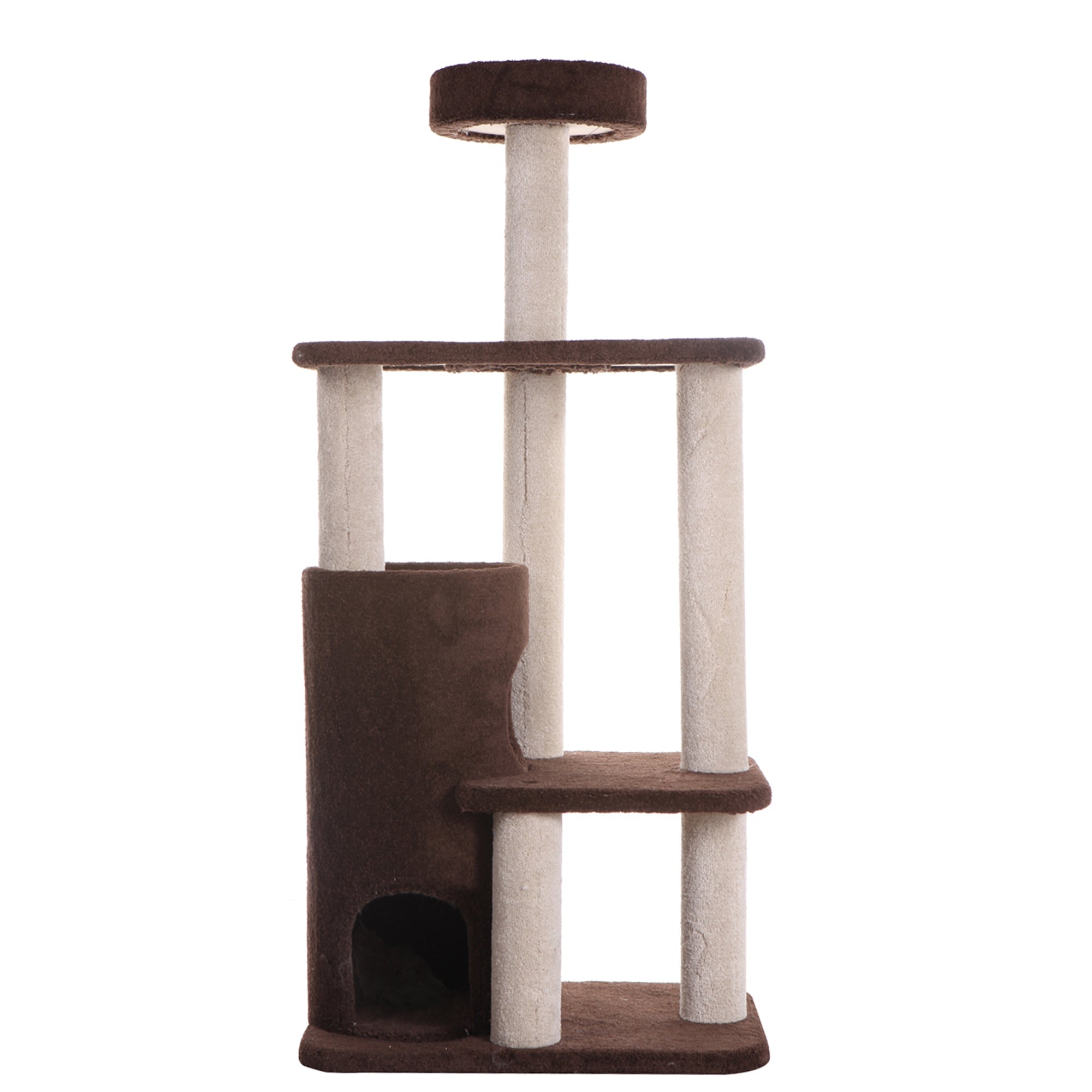 Armarkat 3-Level Carpeted Cat Tree Condo F5602, Kitten Playhouse Climber Activity Center, Brown