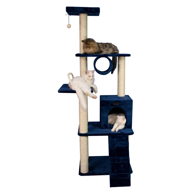 Armarkat 71" Navy Cat ClimbIng Tower Cat Scratching Furniture A7101