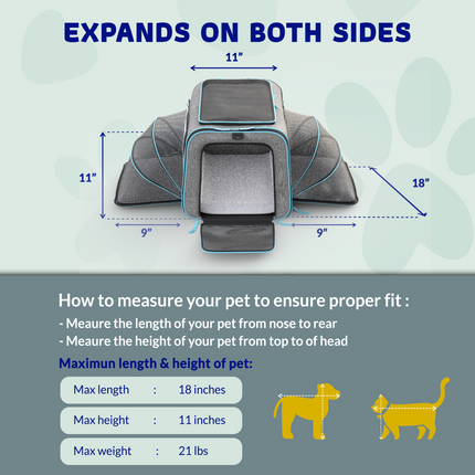 Katziela Rolling Rover Airline Compliant Expandable Wheeled Pet Carrier