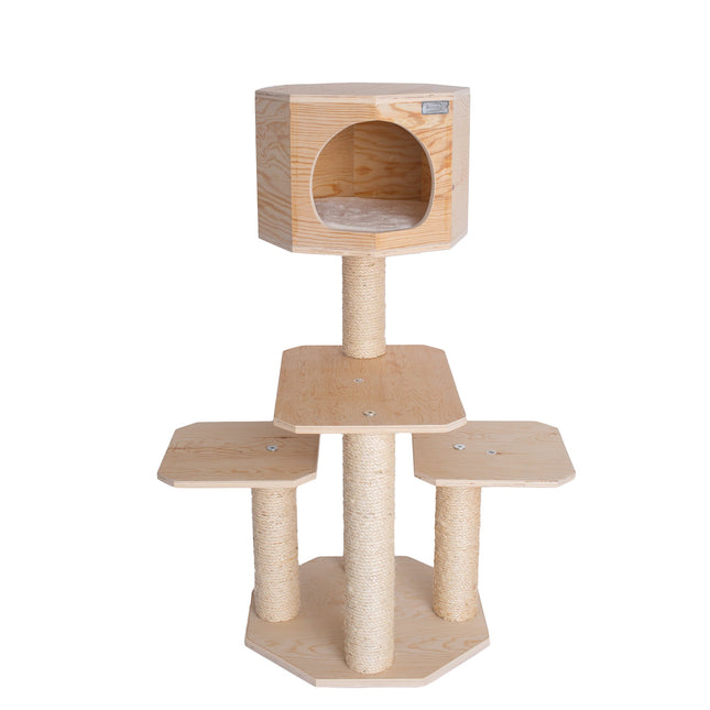 Armarkat Premium S4203 Scots Pine Solid Wood Cat Tree 46" Tall