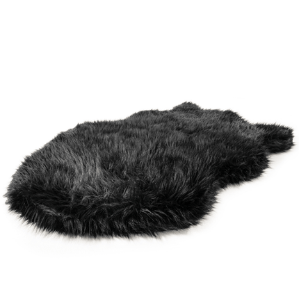 PupRug by Paw.com™ Faux Fur Orthopedic Dog Bed - Curve Midnight Black