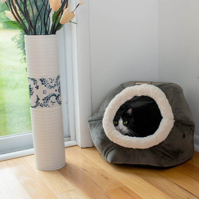 Armarkat Cat Bed C80CSH/MB Gray Velvet