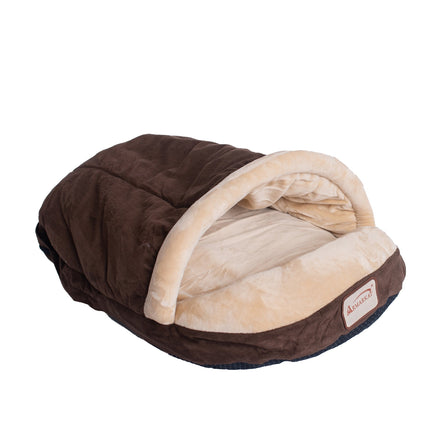 Armarkat Slipper Shape Cat Bed For Indoor Cats & Dogs Mocha/Beige