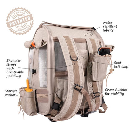 TrackPack Bird Carrier Backpack with Perch Airline Approved Cage Bag