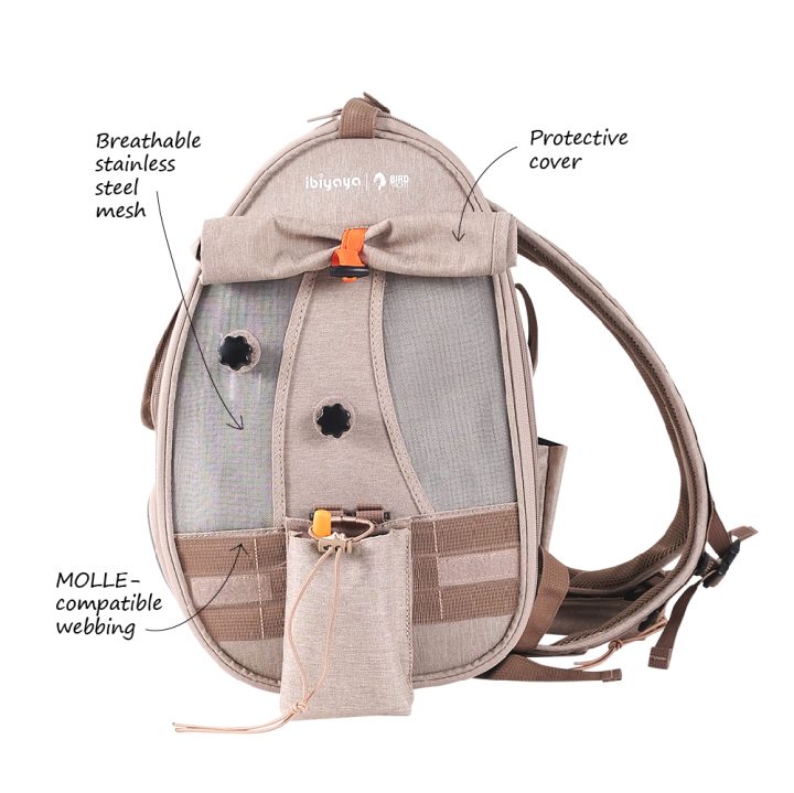 TrackPack Bird Carrier Backpack with Perch Airline Approved Cage Bag 