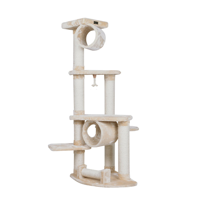 74 " H Press Wood Cat Tree With Cured Sisal Posts for Scratching A7463