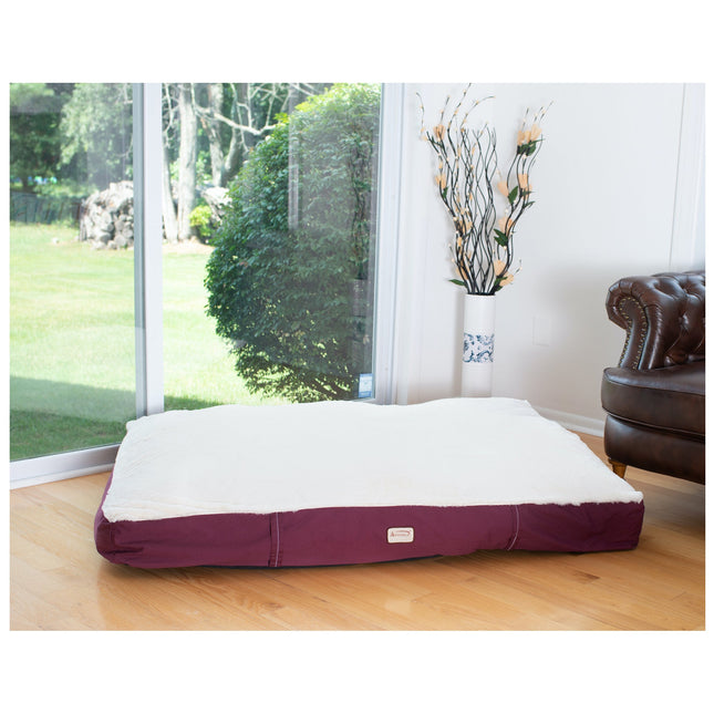 Armarkat M02HJH/MB-XXL Double Extra Large Pet Bed Mat With Poly Fill Cushion And Removable Cover In Ivory & Burgundy