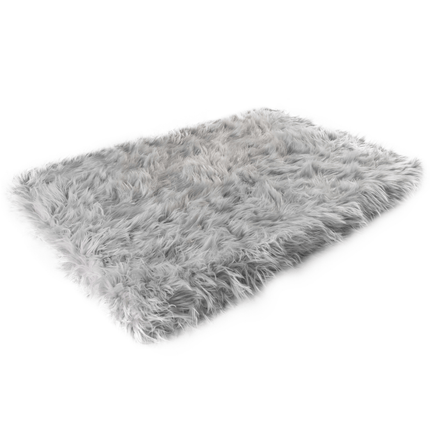 PupRug Faux Fur Orthopedic Dog Bed - Rectangle Grey