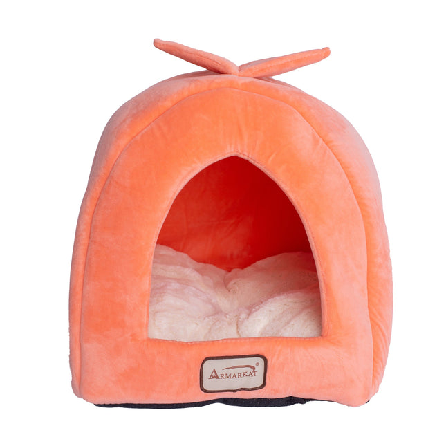 Armarkat Cat Bed Cave Shape Orange/Ivory C10HCS/MB