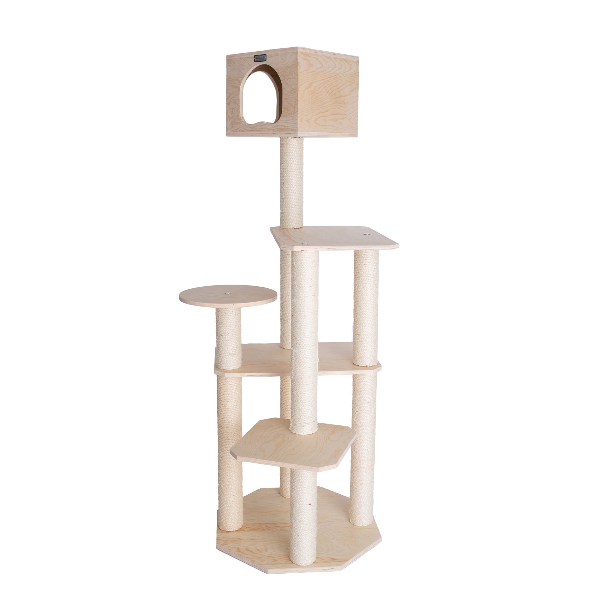 Armarkat Premium Scots Pine 69-Inch Cat Tree With Five Levels, Perch, Condo