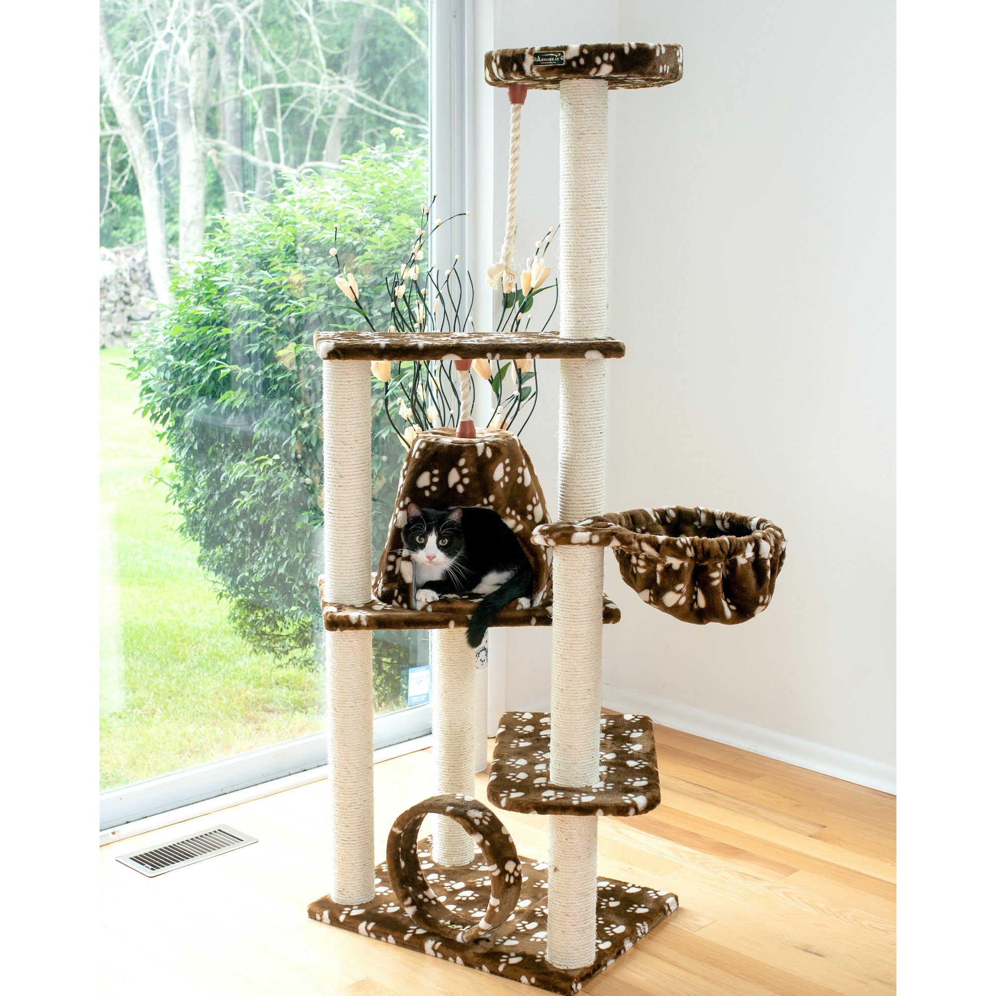 Armarkat Cat Tree Hammock Bed With Natural Sisal Post for Cats and Kittens, A6601