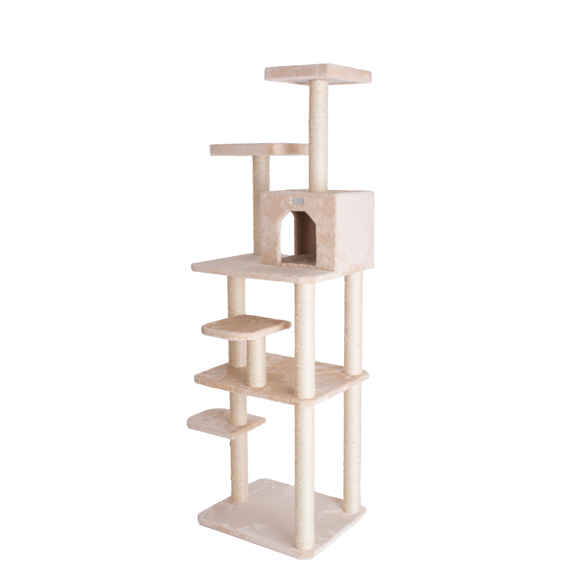 GleePet GP78740821 74-Inch Cat Tree With Seven Levels, Beige