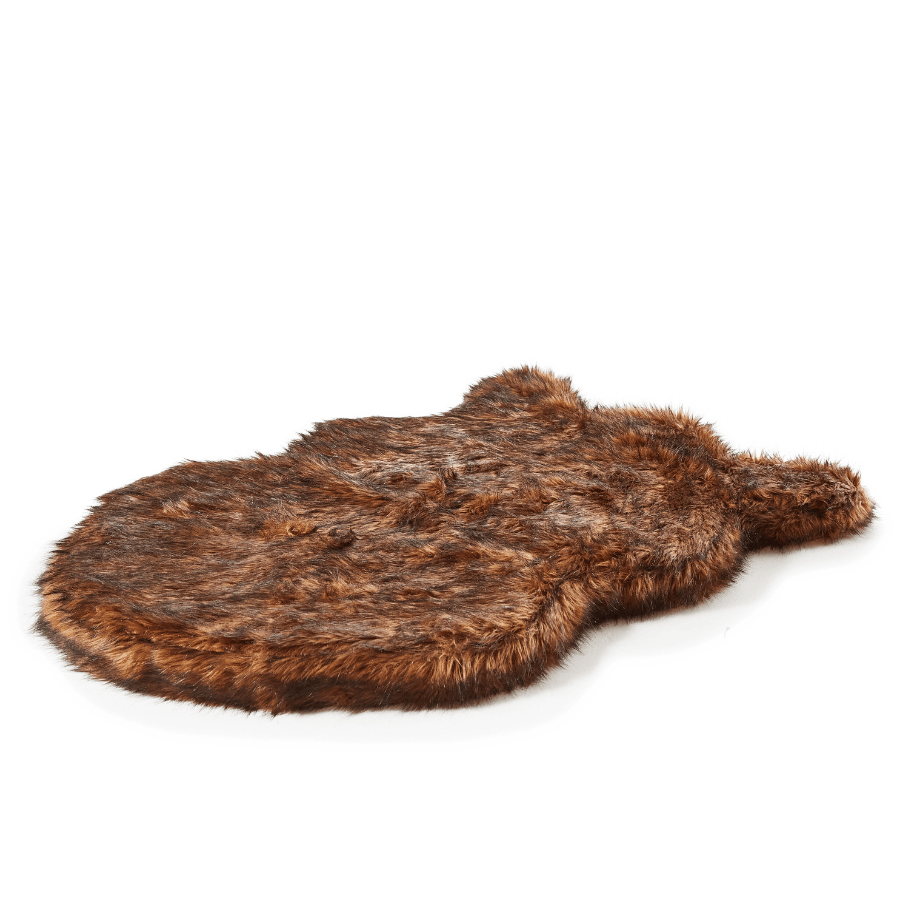 PupRug Faux Fur Orthopedic Dog Bed - Curve Brown