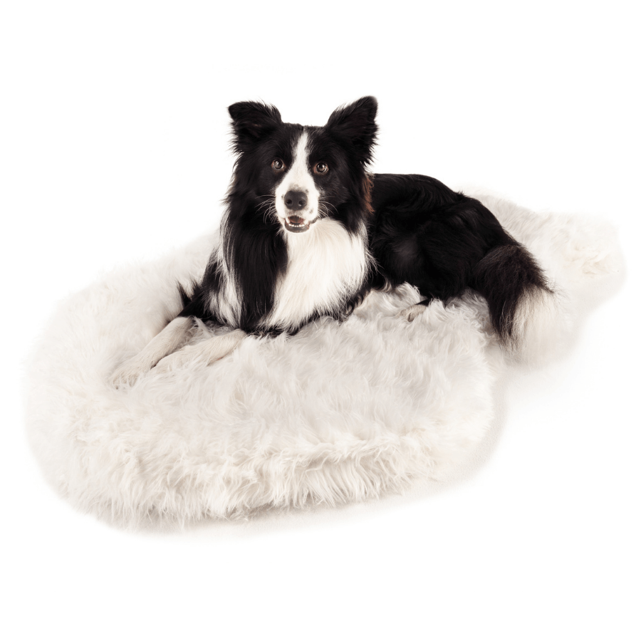 PupRug Faux Fur Orthopedic Dog Bed - Curve Polar White