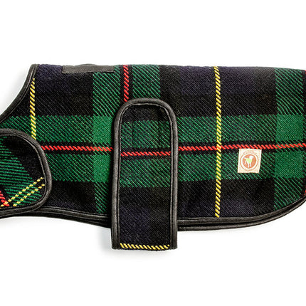 Navy Tartan Plaid Blanket Dog Coat