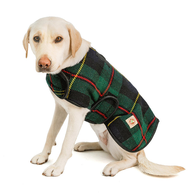 Navy Tartan Plaid Blanket Dog Coat