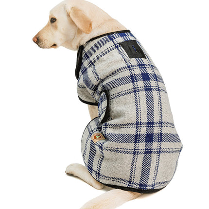 Grey and Blue Plaid Blanket Coat