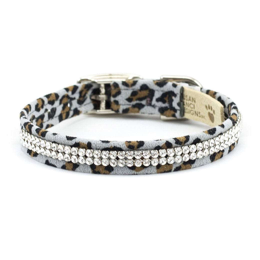 Cheetah Couture 2 Row Giltmore Collar Platinum Cheetah