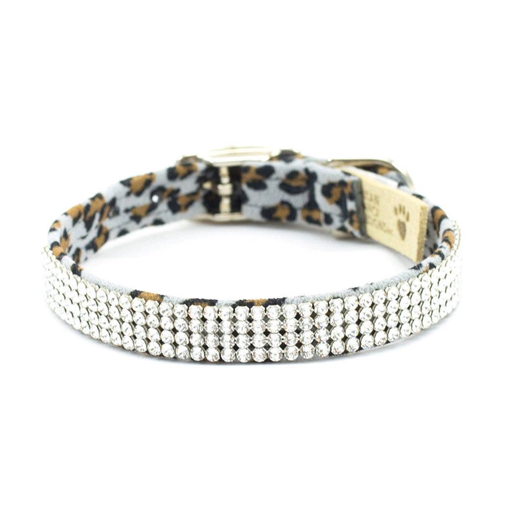 Cheetah Couture 4 Row Giltmore Collar Platinum Cheetah