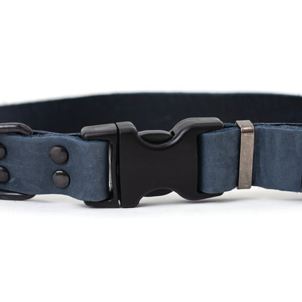 Sport Style Blue Jeans Leather Dog Collar