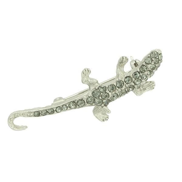 1928 Jewelry Lizard Pin With Black Diamond Color Swarovski Element