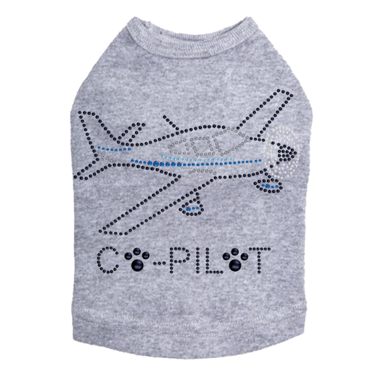 Co-Pilot Airplane (black) - Dog Tank Heather Gray