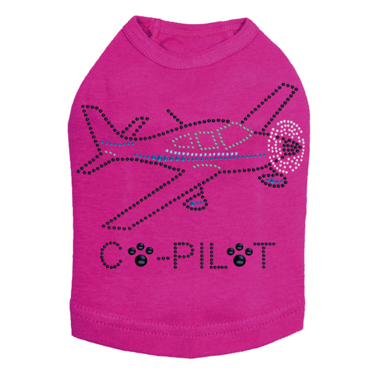 Co-Pilot Airplane (black) - Dog Tank Hot Pink