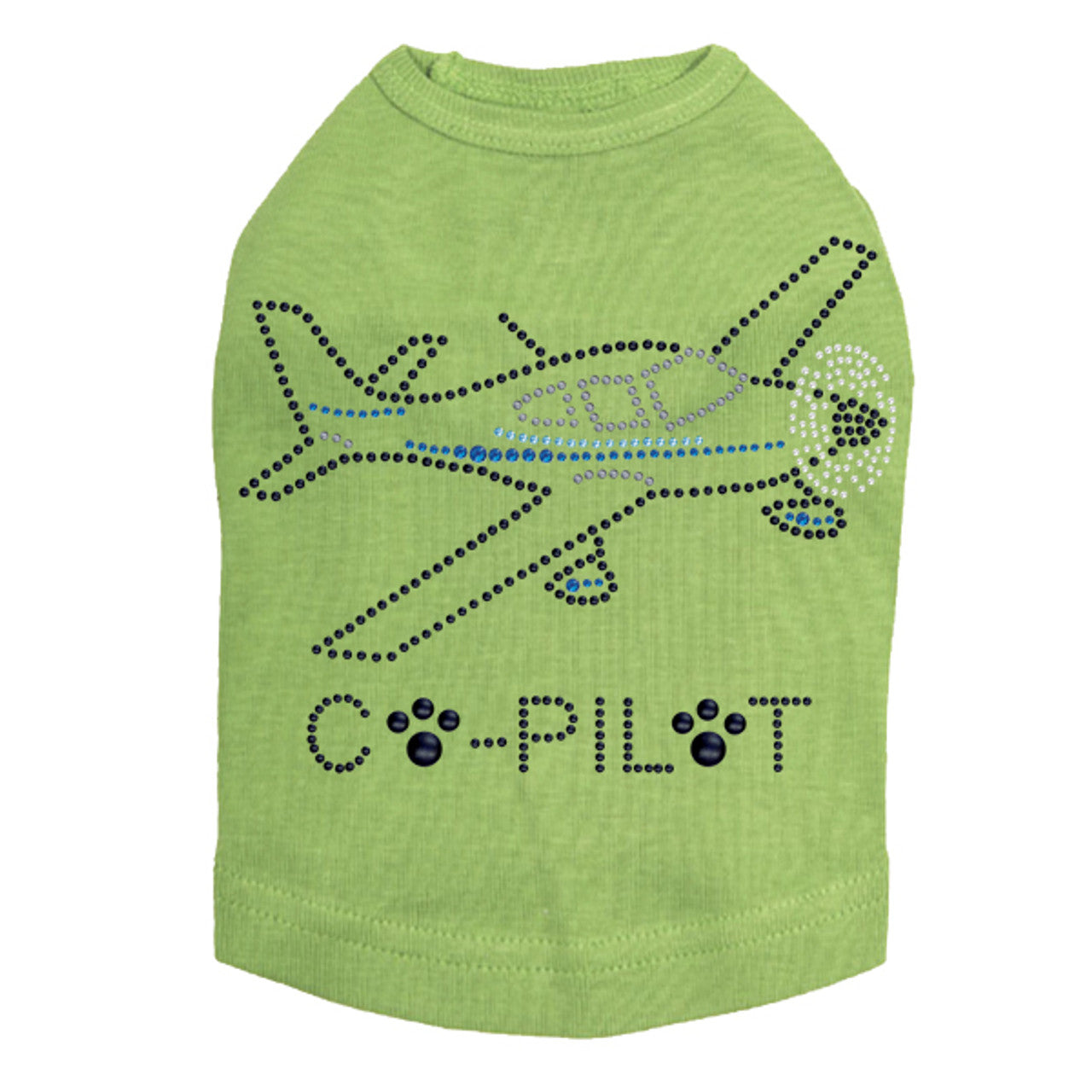 Co-Pilot Airplane (black) - Dog Tank Lime Green