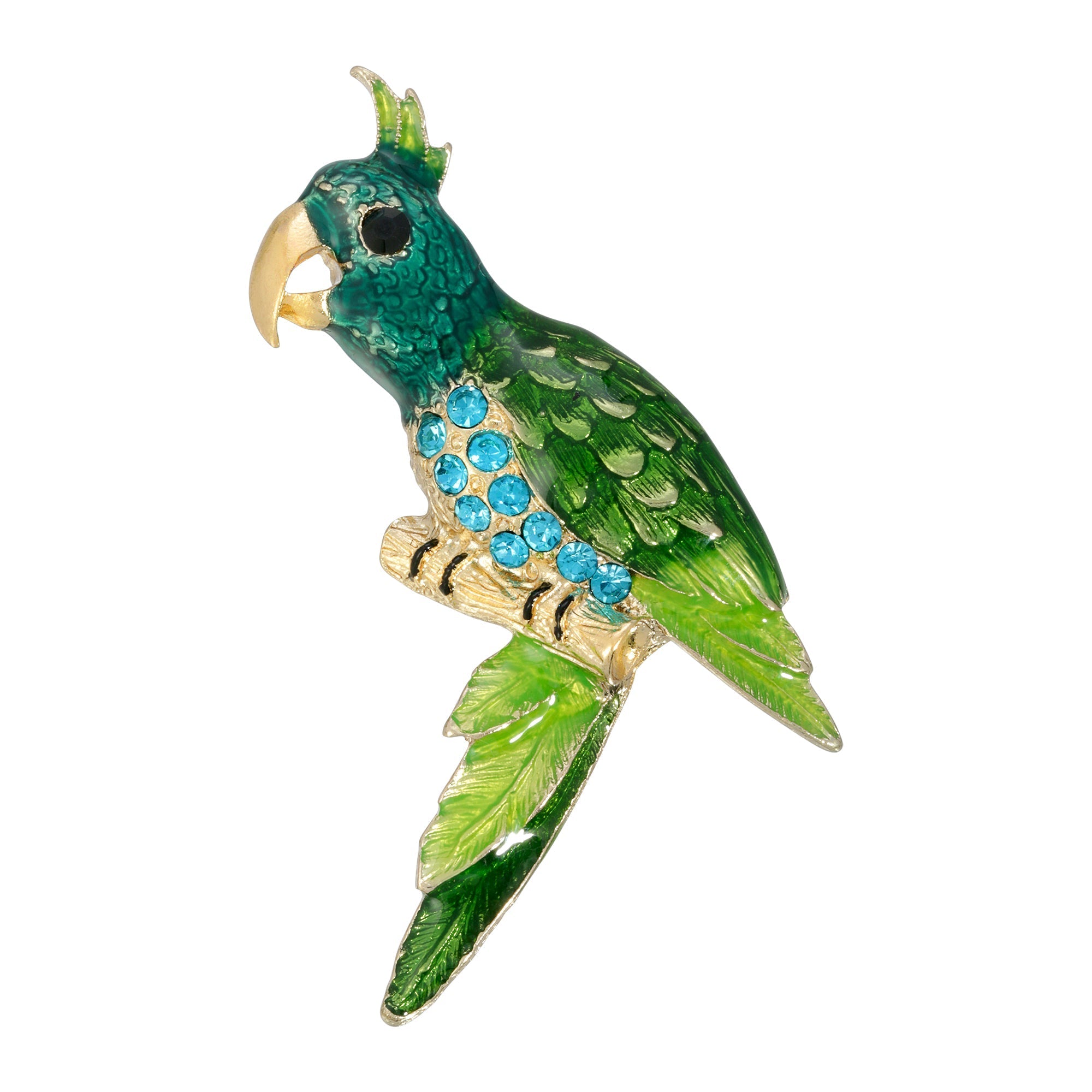 2028 Jewelry Green and Turquoise Color Parrot Bird Pin