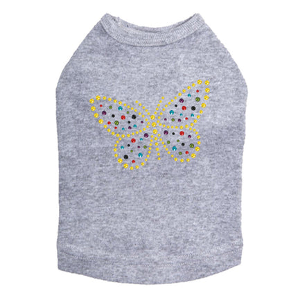 Yellow Dotted Butterfly - Dog Tank