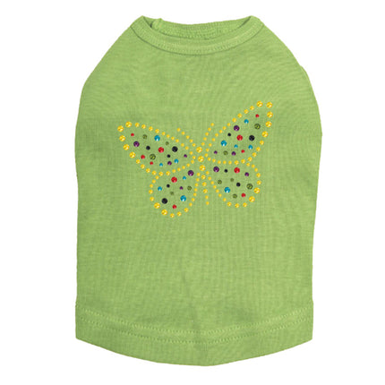 Yellow Dotted Butterfly - Dog Tank