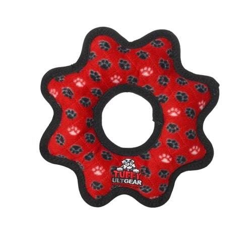 tuffy® Ultimate™ Gear Ring Red Paws print